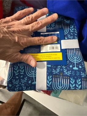 Blue Menorah Print Pajama Set size 6NWT